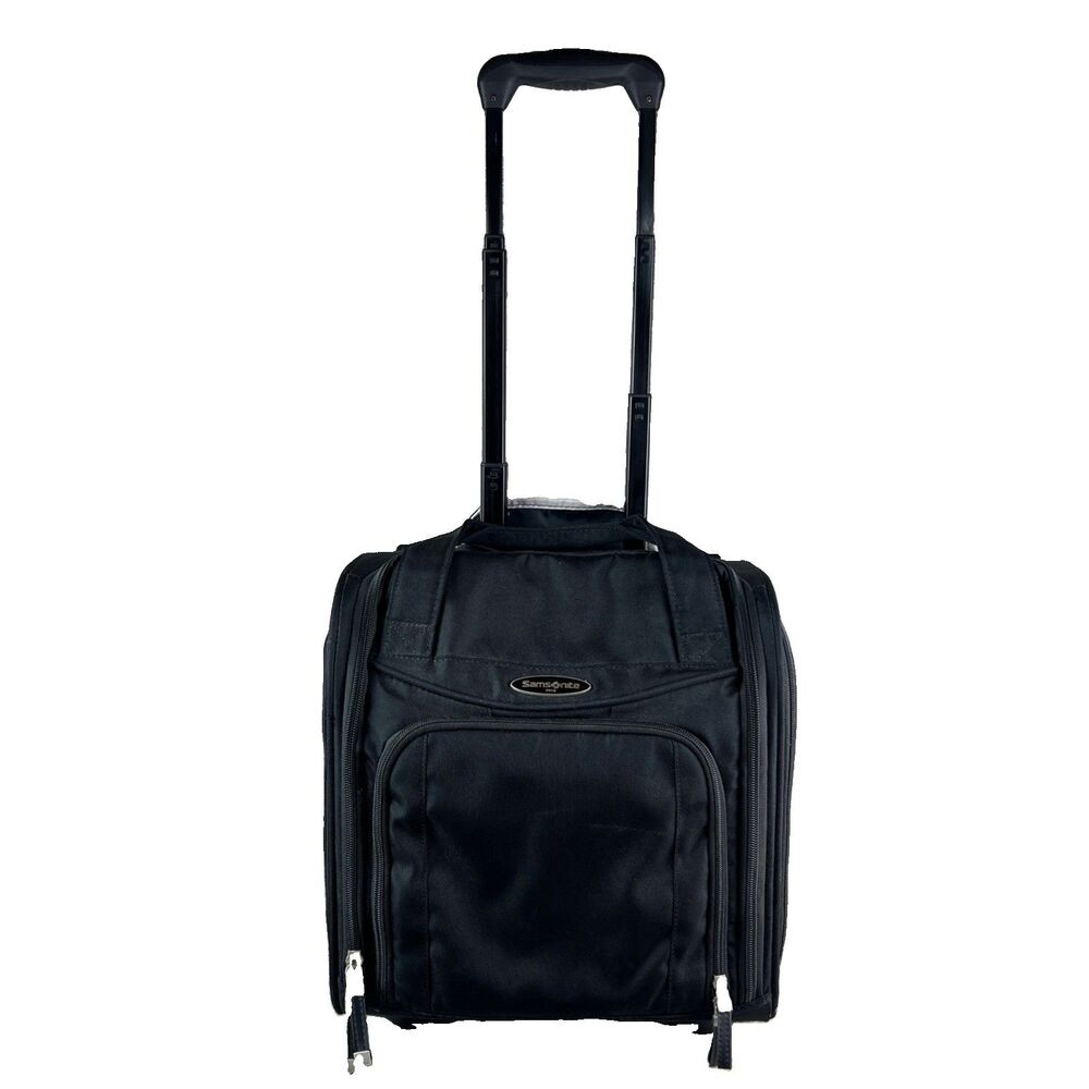 Samsonite Underseat Carry-On 2 Wheel Jet Black EUC